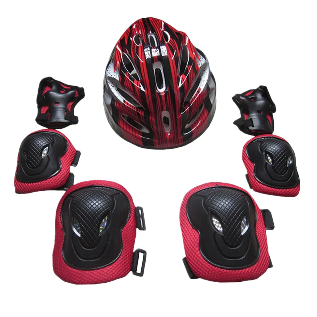 MagiDeal 7pcs Adults Outdoor Sports Cycling Skating Protection Pads Set Knee Pads Elbow Pads Hand Protector Adjustable Helmet MagiDeal 7pcs Adults Outdoor Sports Cycling Skating Protection Pads Set Knee Pads Elbow Pads Hand Protector Adjustable Helmet