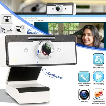 360 Degree Rotatable USB Web Cam Webcam HD PC Camera with Noise Reduction Microphone MIC for Laptop Computer Webcams Camera
360 Degree Rotatable USB Web Cam Webcam HD PC Camera with Noise Reduction Microphone MIC for Laptop Computer Webcams Camera