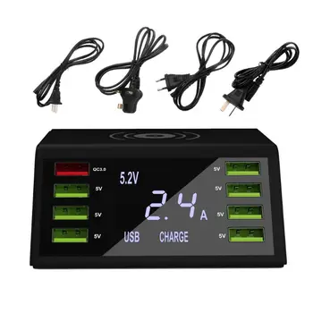 Qi Wireless Fast Charger with Voltage Current Display for iphone samsung mobile phone tablet 60W QC 3.0 Quick Charge 8 USB Ports 
Qi Wireless Fast Charger with Voltage Current Display for iphone samsung mobile phone tablet 60W QC 3.0 Quick Charge 8 USB Ports