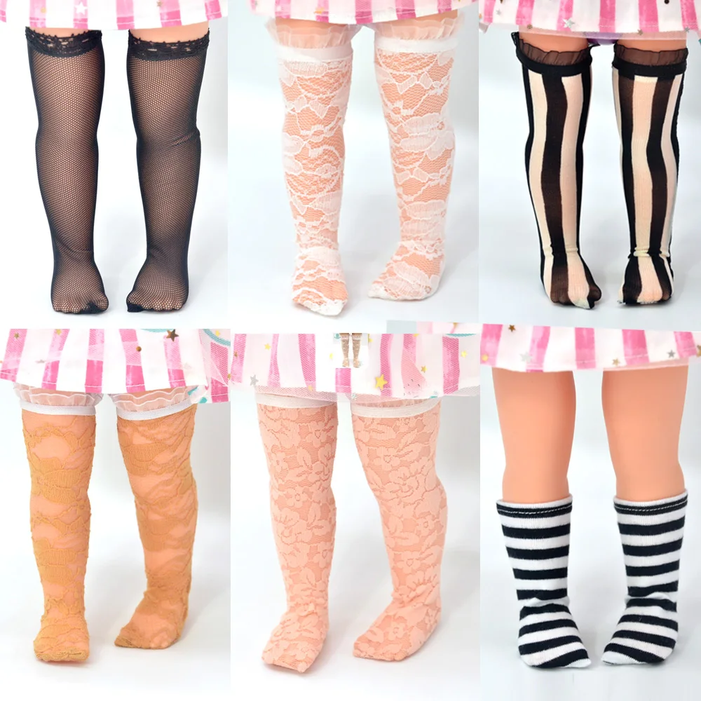 Аксессуары для кукол кукольные носки размером 40 см черный белый розовый подарок
