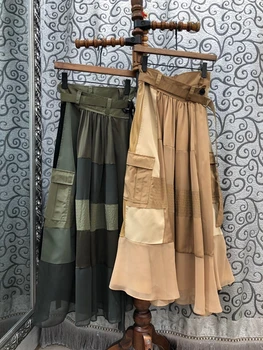 2020 Spring and Summer New Women's Cingulate Waist Symmetric Pocket Decoration Long Wild Skirt 417
2020 Spring and Summer New Women's Cingulate Waist Symmetric Pocket Decoration Long Wild Skirt 417