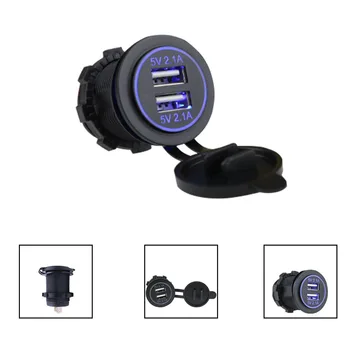 Universal Waterproof Dual Ports USB Charger 5V 3.1A Blue LED Power Adapter Socket for DC 12V-24V Cars Vehicles New Hot
Universal Waterproof Dual Ports USB Charger 5V 3.1A Blue LED Power Adapter Socket for DC 12V-24V Cars Vehicles New Hot