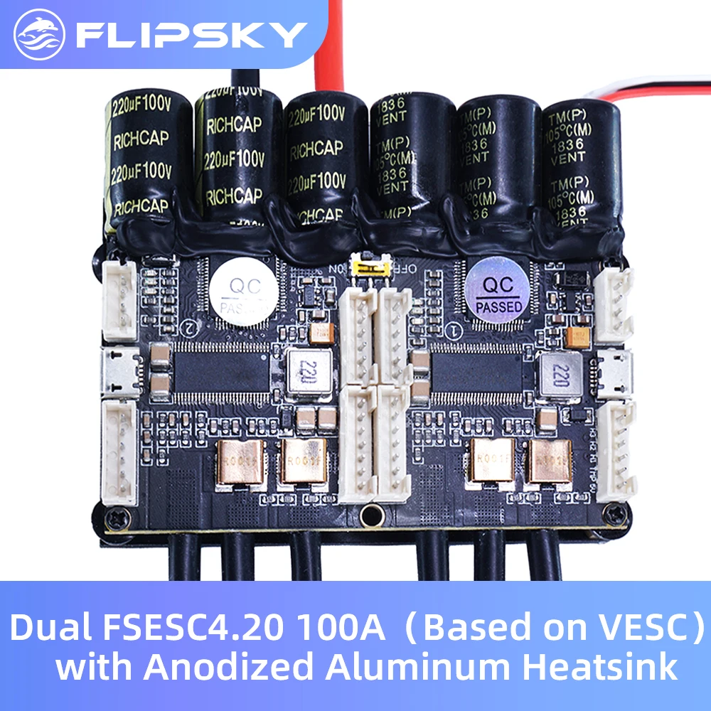 Электронный регулятор скорости для радиоуправляемой лодки Dual FSESC4.20 100A (на базе VESC