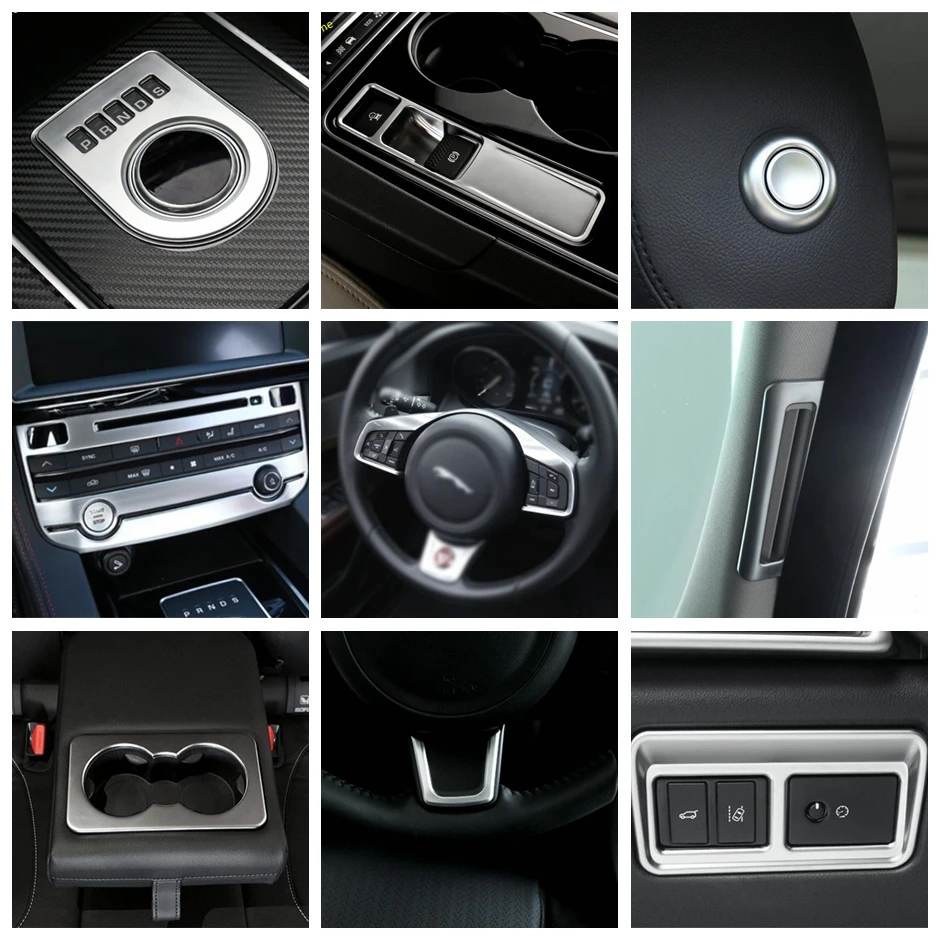 Matte Interior Refit Kit Steering Wheel / "P" Stalls / Air AC Panel / Water Cup Holder Cover Trim For Jaguar XF 2016 2017 2018
Matte Interior Refit Kit Steering Wheel / "P" Stalls / Air AC Panel / Water Cup Holder Cover Trim For Jaguar XF 2016 2017 2018