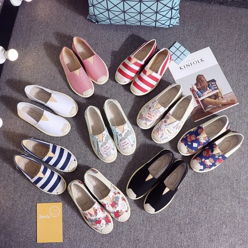 New Arrival Slip on Canvas Antiskid Flat Fisherman Shoes Spring Summer Autumn Women Comfortable Breathable Printing Flats S069
New Arrival Slip on Canvas Antiskid Flat Fisherman Shoes Spring Summer Autumn Women Comfortable Breathable Printing Flats S069