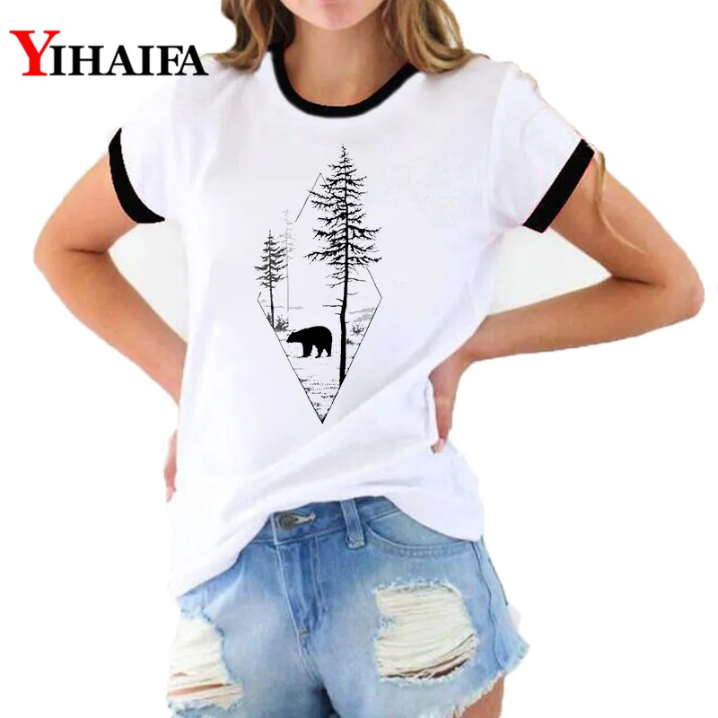 Fashion Women 3D Print T Shirts Forest Tree Bear Graphic Tees Lady Summer Harajuku Short Sleeve White Casual Ropa Mujer Tops
Fashion Women 3D Print T Shirts Forest Tree Bear Graphic Tees Lady Summer Harajuku Short Sleeve White Casual Ropa Mujer Tops