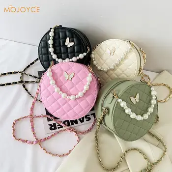 Fashion Small Round Circle Crossbody Shoulder Bag Women Butterfly Pearl Chain PU Leather Mini Purse Messenger Handbag
Fashion Small Round Circle Crossbody Shoulder Bag Women Butterfly Pearl Chain PU Leather Mini Purse Messenger Handbag