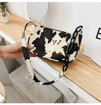 Fashion PU Leather Ladies Chain Small Shoulder Bags Cow Pattern Women Purse Handbags Retro Female Baguette Armpit Bag Bolsa 
Fashion PU Leather Ladies Chain Small Shoulder Bags Cow Pattern Women Purse Handbags Retro Female Baguette Armpit Bag Bolsa