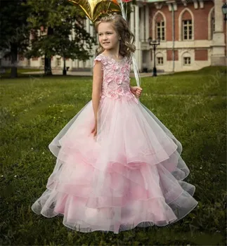 Amaya Princess Pink Puffy Tulle Lace Flower Girl Dresses O Neck Ruffles 3D Applique Kids Christmas Birthday Party Communion Gown
Amaya Princess Pink Puffy Tulle Lace Flower Girl Dresses O Neck Ruffles 3D Applique Kids Christmas Birthday Party Communion Gown