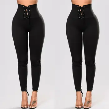Women K-POP Style High Waist Drawstring Ladies Pencil Trousers Fashion Ladies Casual Elastic Skinny Long Pants 
Women K-POP Style High Waist Drawstring Ladies Pencil Trousers Fashion Ladies Casual Elastic Skinny Long Pants