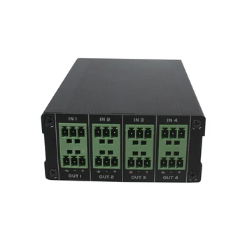 Dante audio mini 4 in 4 out IP network transmitter/converter with 2 balanced MIC/AUX, supporting 12VDC or PoE power supply
Dante audio mini 4 in 4 out IP network transmitter/converter with 2 balanced MIC/AUX, supporting 12VDC or PoE power supply