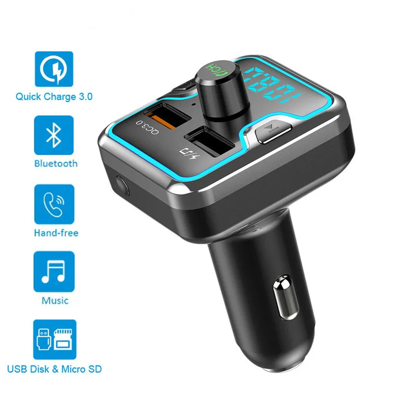 Bluetooth Car Kit Hands-free Set Mp3 Music Player FM Transmitter QC 3.0 Quick Charge Dual USB Car Charger 6 LED Lights
Bluetooth Car Kit Hands-free Set Mp3 Music Player FM Transmitter QC 3.0 Quick Charge Dual USB Car Charger 6 LED Lights