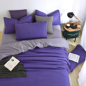 AB Side Purple+Grey bedding set Duvet Cover Sets 2/3/4pcs Bedding Sets Reactive Printed Pillowcases No quilt 
AB Side Purple+Grey bedding set Duvet Cover Sets 2/3/4pcs Bedding Sets Reactive Printed Pillowcases No quilt