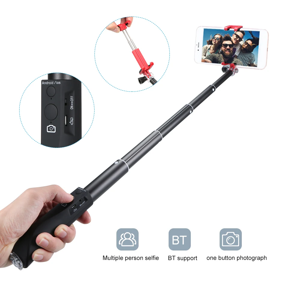 Selfie Stick Aluminum Alloy BT tripod for phone palo Selfie Stick Free Retractable Rod trepied monopod photography accessories
Selfie Stick Aluminum Alloy BT tripod for phone palo Selfie Stick Free Retractable Rod trepied monopod photography accessories