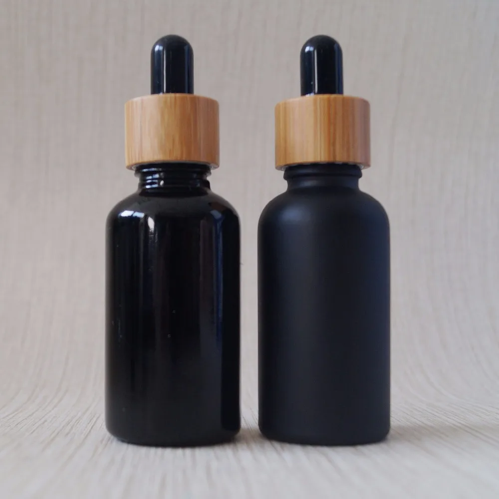 Cosmetic Frosted Black Glass Dropper Bottles Bamboo Lid Essential Oil Perfume Container Products Skin Care Packaging Refillable
Cosmetic Frosted Black Glass Dropper Bottles Bamboo Lid Essential Oil Perfume Container Products Skin Care Packaging Refillable