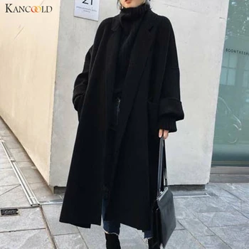 KANCOOLD coats Womens Woolen Trench Overcoat Ladies Winter Long Jacket Pockets Plus Size fashion new Coat women 2019NOV25 
KANCOOLD coats Womens Woolen Trench Overcoat Ladies Winter Long Jacket Pockets Plus Size fashion new Coat women 2019NOV25
