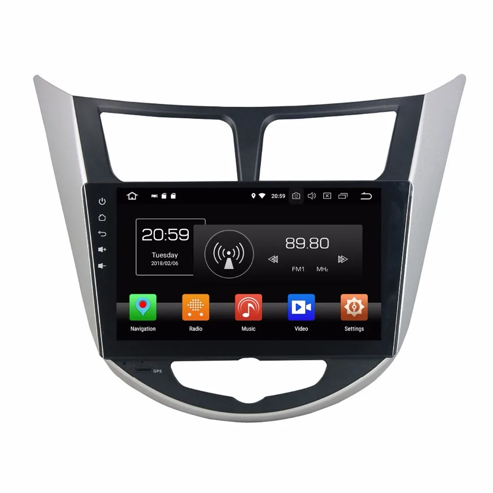 Фото Автомагнитола 9 дюймов Восьмиядерный Android 0 DVD-плеер GPS для hyundai Verna Accent Solaris 2011-2012 64