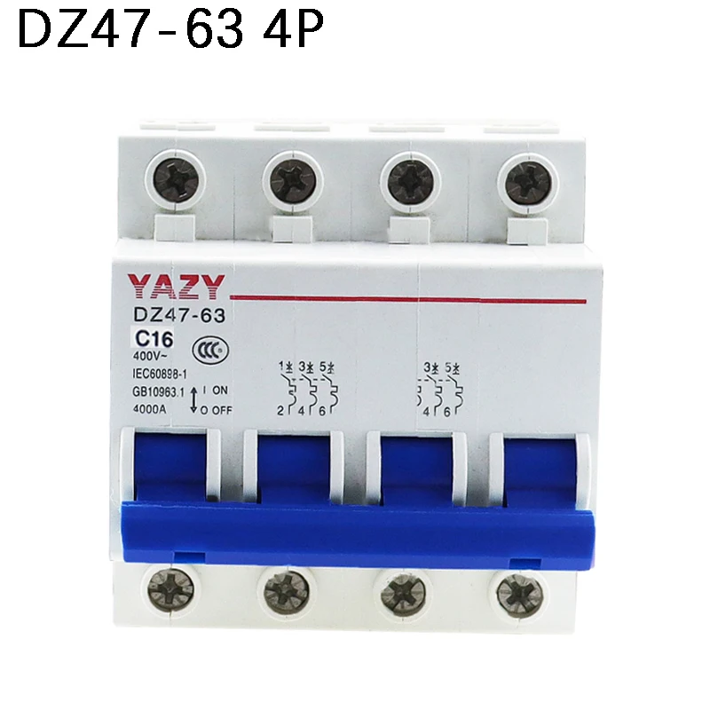 

DZ474P AC MCB DZ47-63 C type 230/400V~ 50HZ/60HZ Mini Circuit breaker 3A 6A 10A 16A 20A 25A 32A 40A 50A 63A