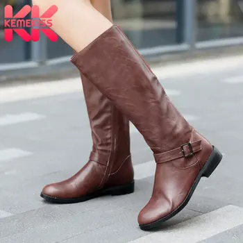 KemeKiss Women Flats Boots Fashion Metal Buckle Zipper Winter Warm Fur Shoes Women Casual Daily Knee High Boots Size 34-43 
KemeKiss Women Flats Boots Fashion Metal Buckle Zipper Winter Warm Fur Shoes Women Casual Daily Knee High Boots Size 34-43