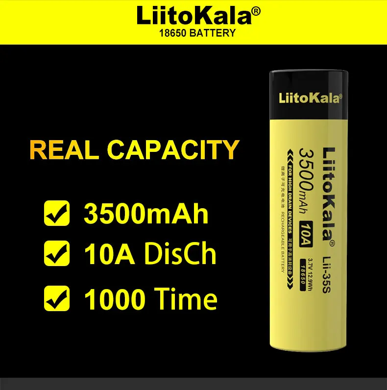 Фото 1-20 шт. Аккумулятор LiitoKala 18650 Lii-35S в литий-ионный 3 7 мАч 10 А | Электроника