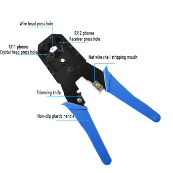 RJ45 crimper tool RJ11 RJ12 cat5e cat6 cable crimping tool network pliers tool 8P/6P4P multi-function cable pliers peeling shear
RJ45 crimper tool RJ11 RJ12 cat5e cat6 cable crimping tool network pliers tool 8P/6P4P multi-function cable pliers peeling shear