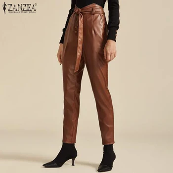 Plus Size Women's PU Leather Trousers ZANZEA Fashion Autumn Pants Casual Elastic Waist Long Pantalon Palazzo Female Solid Turnip
Plus Size Women's PU Leather Trousers ZANZEA Fashion Autumn Pants Casual Elastic Waist Long Pantalon Palazzo Female Solid Turnip