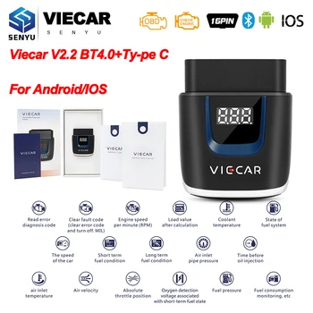 Viecar ELM 327 V2.2 Code Reader OBD2 Bluetooth 4.0 USB For Android/IOS Scanner ELM327 OBD 2 OBD2 OBD II Car Diagnostic Auto Tool
Viecar ELM 327 V2.2 Code Reader OBD2 Bluetooth 4.0 USB For Android/IOS Scanner ELM327 OBD 2 OBD2 OBD II Car Diagnostic Auto Tool