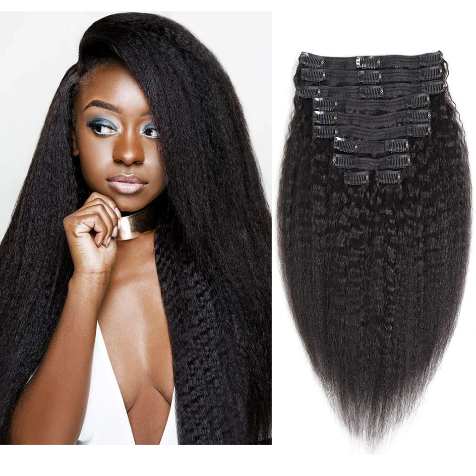 Yaki Straight Human Hair Clip In Extensions Mongolian Human Remy Hair 8 Pieces And 120g/Set Kinky Straight Natural Color Hair
Yaki Straight Human Hair Clip In Extensions Mongolian Human Remy Hair 8 Pieces And 120g/Set Kinky Straight Natural Color Hair