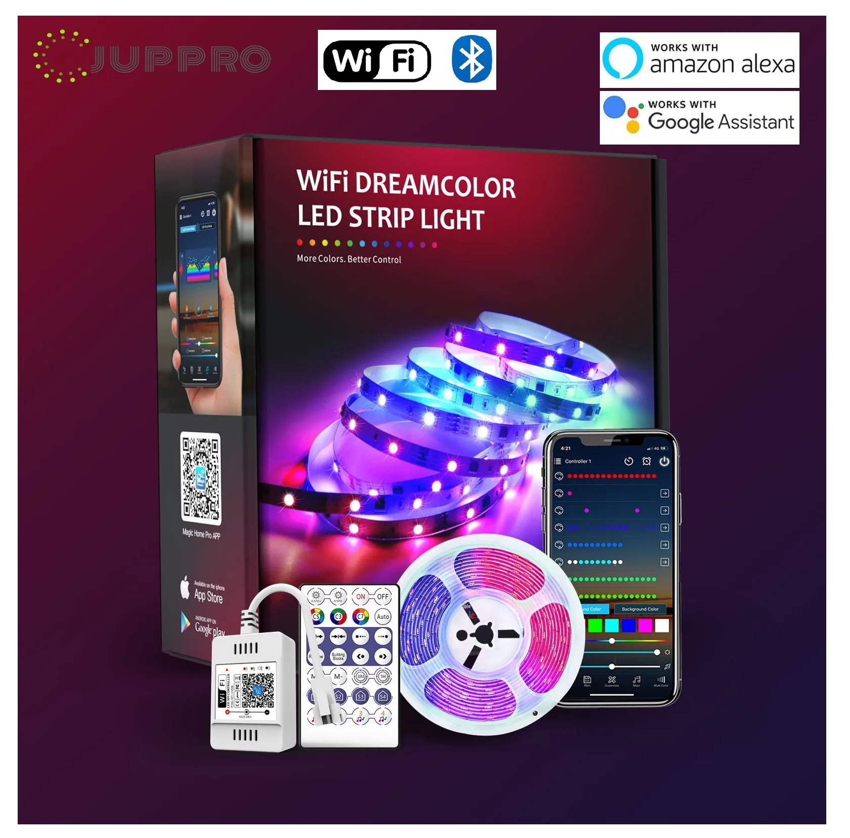 Модифицируемая светодиодная ленсветильник WS2812B s 5050 с Wi-Fi светильник подсветка