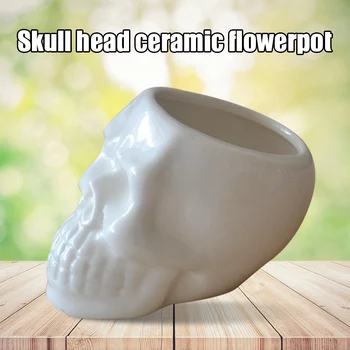 Ceramic Skull Shape Flower Pot Green Succulent Plant Pot Decorative Container Home Devor _WK
Ceramic Skull Shape Flower Pot Green Succulent Plant Pot Decorative Container Home Devor _WK