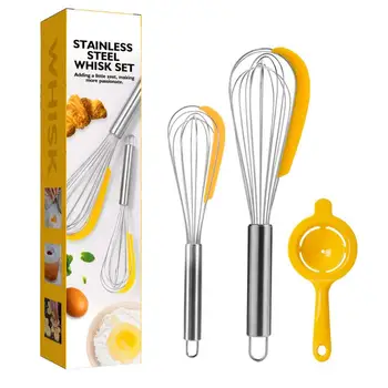 Semi-automatic Egg Beater With Egg Separator 304 Stainless Steel Egg Whisk Manual Hand Mixer Self Turning Kitchen Egg Tools
Semi-automatic Egg Beater With Egg Separator 304 Stainless Steel Egg Whisk Manual Hand Mixer Self Turning Kitchen Egg Tools