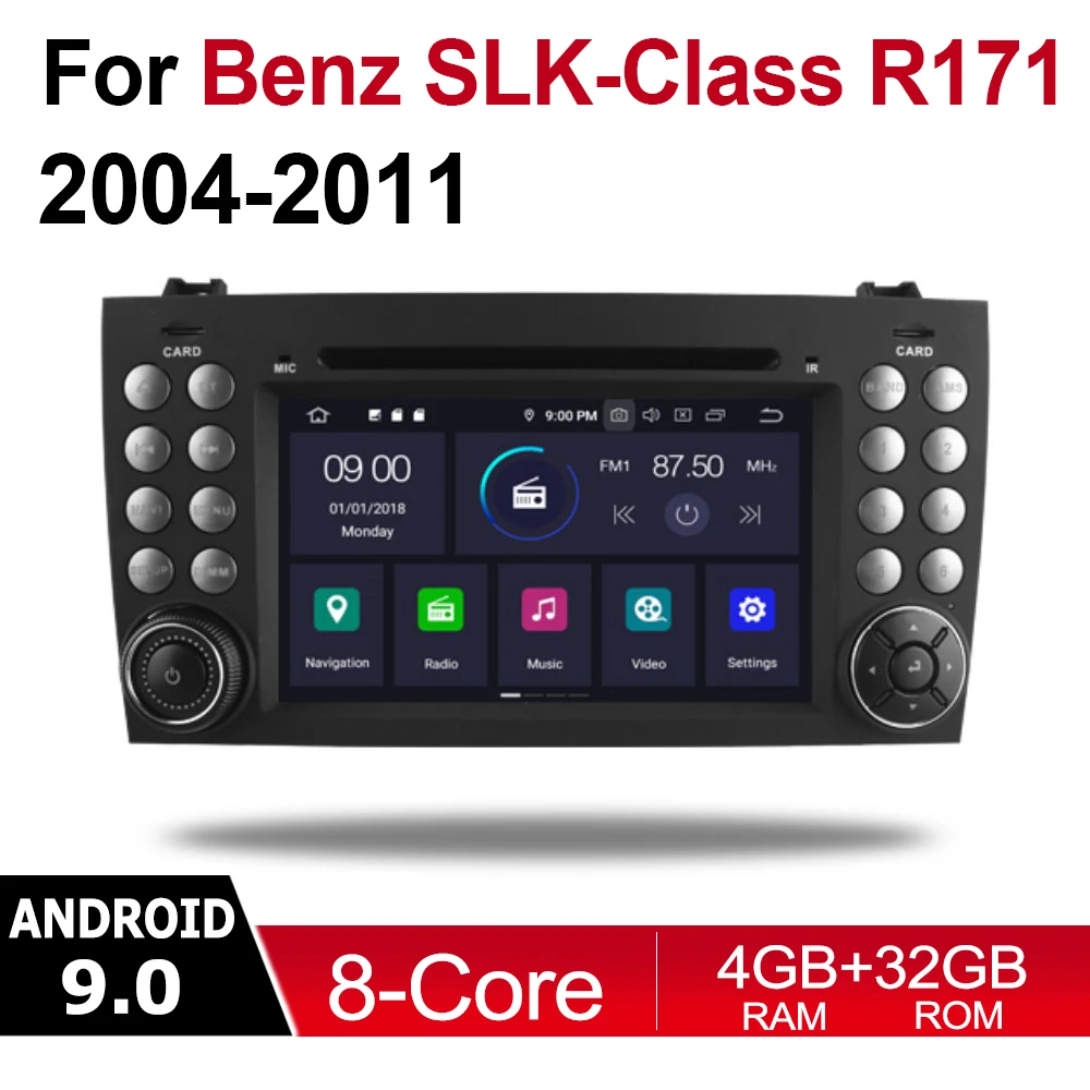 2 Din Автомобильный мультимедийный плеер Android 9 авто радио для Mercedes Benz SLK Class R171 2004 ~