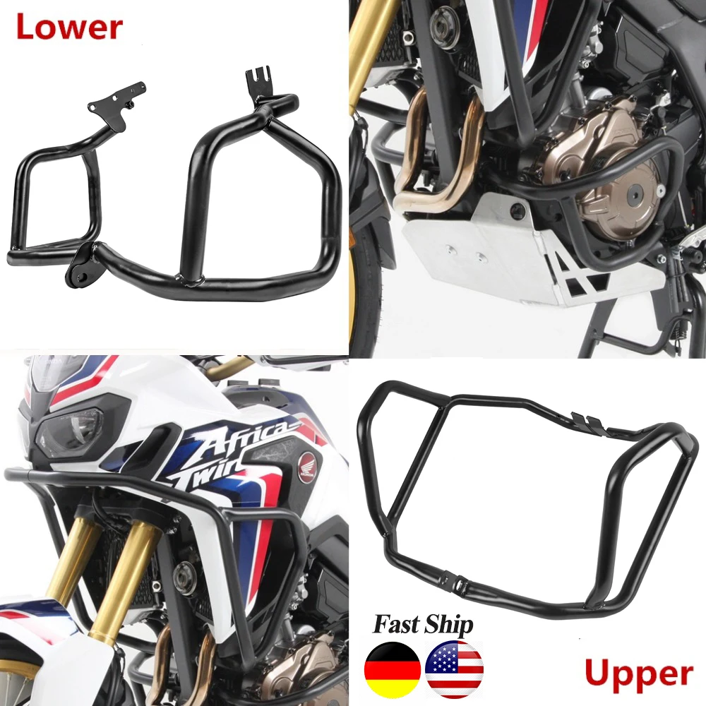 

Upper Lower Crash Bar Engine Guard Bumper Frame Protector for Honda CRF 1000L Africa Twin ABS CRF1000L 2016 2017 2018 2019 New