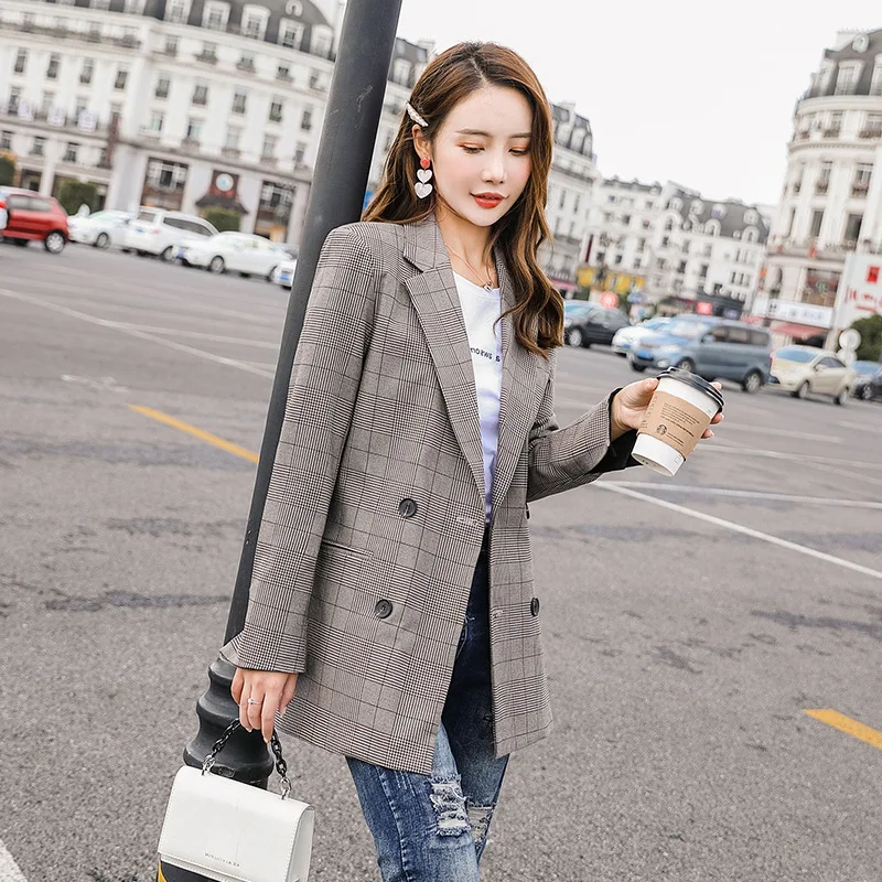 Long Sleeve Spring And Autumn Korean-style Loose-Fit Slimming Versatile Plaid CHIC Suit Contrast Color Sleeve Pattern Suit Casua
Long Sleeve Spring And Autumn Korean-style Loose-Fit Slimming Versatile Plaid CHIC Suit Contrast Color Sleeve Pattern Suit Casua