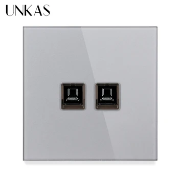 UNKAS Gray Luxury Crystal Tempered Glass Panel 2 Gang RJ45 Internet Jack Wall Data Double Socket Computer Grey Outlet
UNKAS Gray Luxury Crystal Tempered Glass Panel 2 Gang RJ45 Internet Jack Wall Data Double Socket Computer Grey Outlet