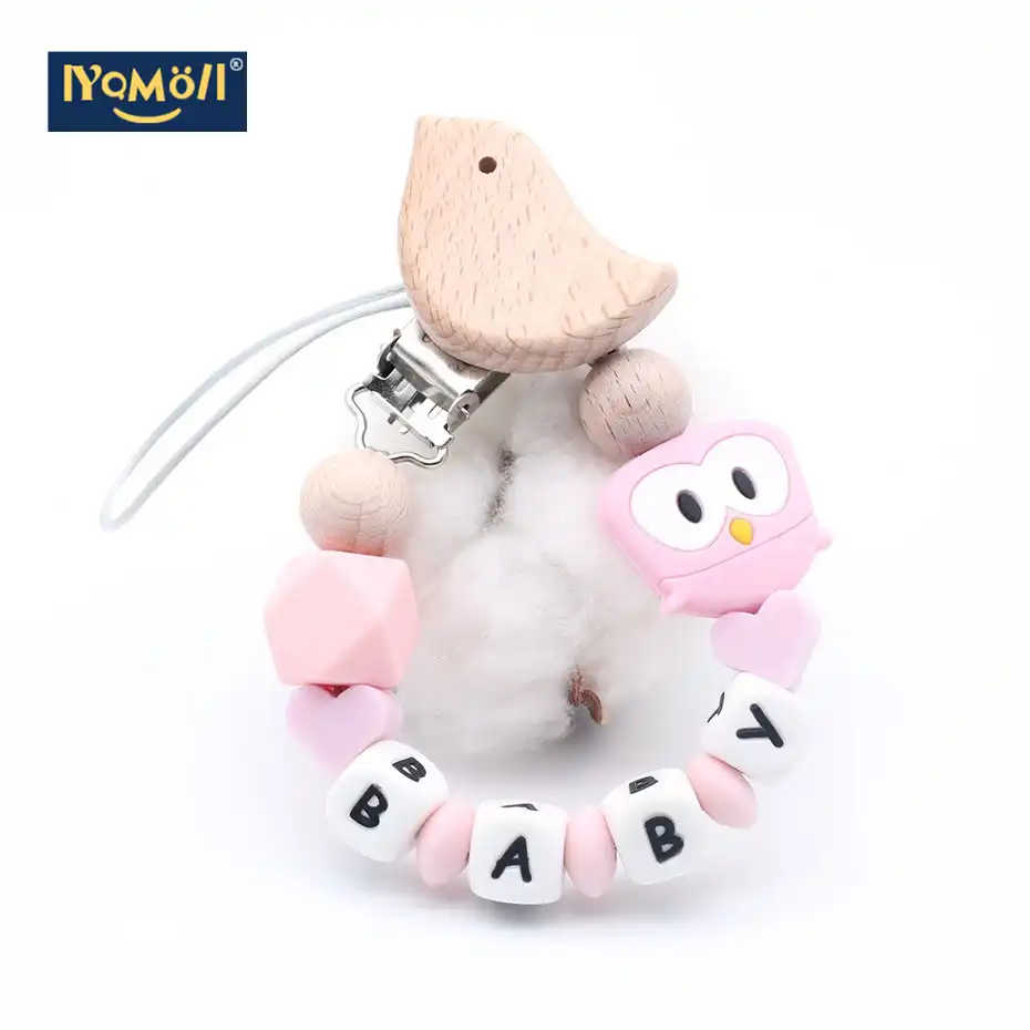 silicone diy personalized name pacifier clips attache tetine