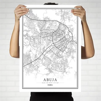 Nigeria Creative city map Abuja Abstract Canvas Paintings Black and white Wall Art Print Poster Picture Home Decoration Painting
Nigeria Creative city map Abuja Abstract Canvas Paintings Black and white Wall Art Print Poster Picture Home Decoration Painting