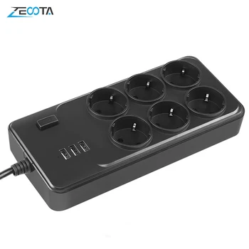 Power Strip Surge Protection 6 Way EU Plug Outlets Socket with USB 3 Ports Rapid Charger 3.1A/5V ,Switch and 1.5M Extension Cord
Power Strip Surge Protection 6 Way EU Plug Outlets Socket with USB 3 Ports Rapid Charger 3.1A/5V ,Switch and 1.5M Extension Cord