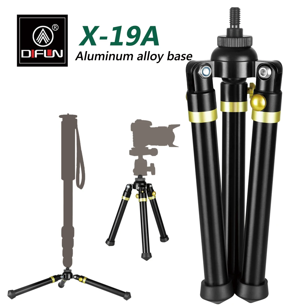 DIFUN X-19A Aluminum alloy Tripod base for Phone SLR Camera Holder Monopod Stand
DIFUN X-19A Aluminum alloy Tripod base for Phone SLR Camera Holder Monopod Stand