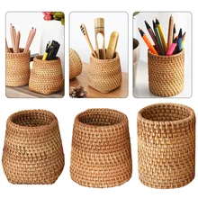Storage Box Rattan Pen Holder Handwoven Pencil Makeup Brush Organizer Multi-Purpose For Home Office Desk Storage Accessories
Storage Box Rattan Pen Holder Handwoven Pencil Makeup Brush Organizer Multi-Purpose For Home Office Desk Storage Accessories