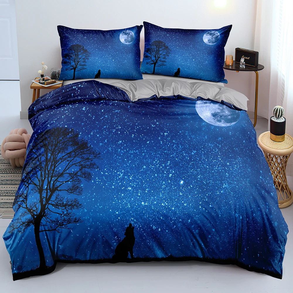 

3D Custom Linens Bed Duvet Covers Comforter Cover Pet Wolf Pillow Cases Set Twin King Queen Double Single Size Gray Home Textile