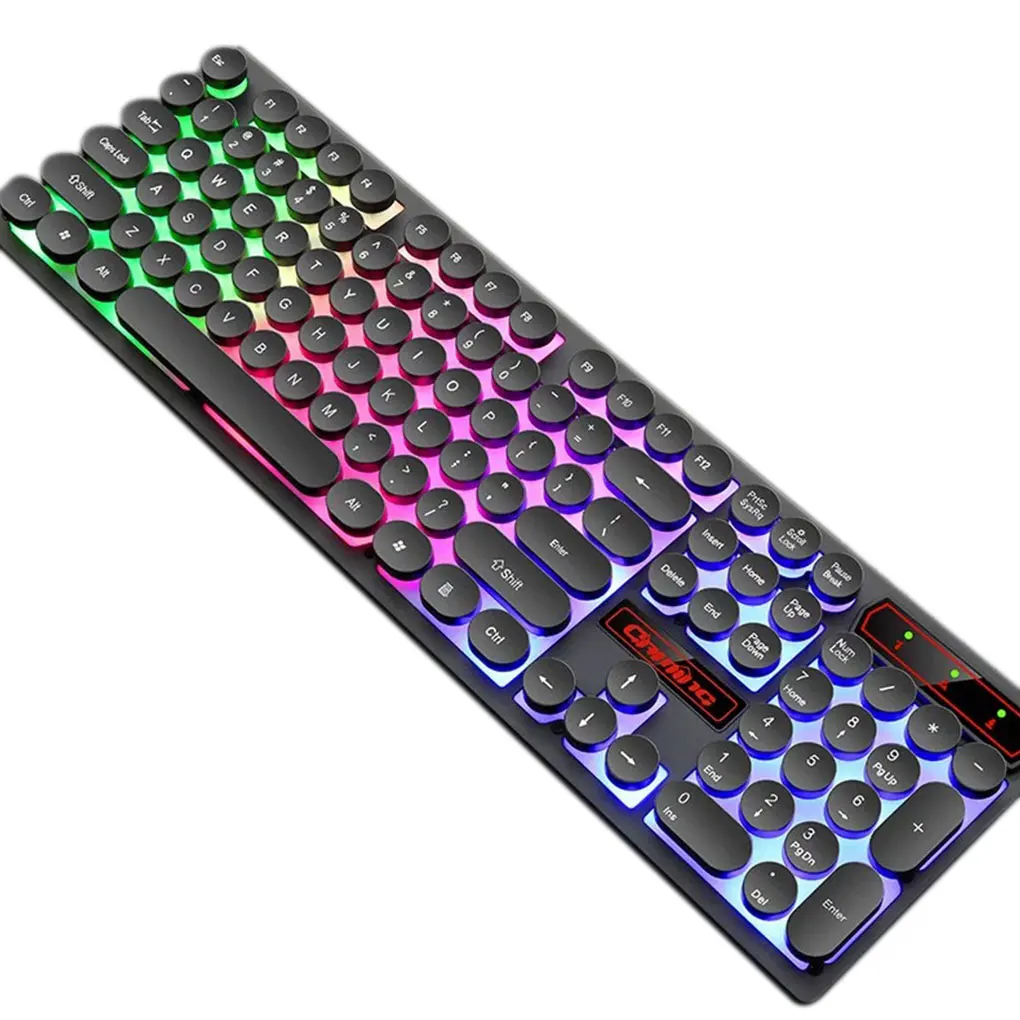 104 Keys Retro Gaming Keyboard USB Wired Round Key Cap Waterproof Keyboard Backlit Gaming Keypad for PC Computer Laptop
104 Keys Retro Gaming Keyboard USB Wired Round Key Cap Waterproof Keyboard Backlit Gaming Keypad for PC Computer Laptop