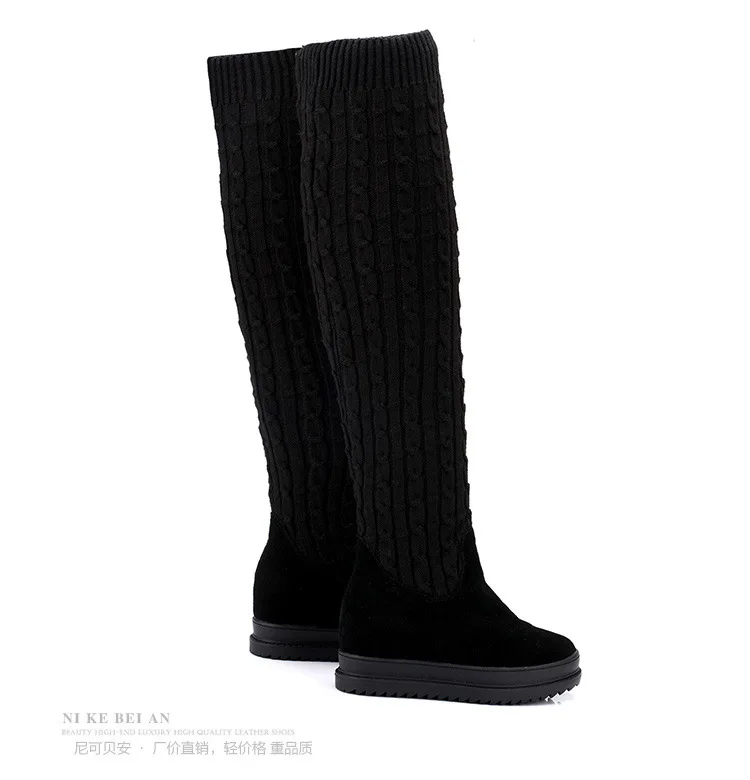 2018 New Style over-the-Knee Boots Slimming Stretch Boots Cowhide Joint Knitted Suit Foot Versatile Elevator Boots
2018 New Style over-the-Knee Boots Slimming Stretch Boots Cowhide Joint Knitted Suit Foot Versatile Elevator Boots