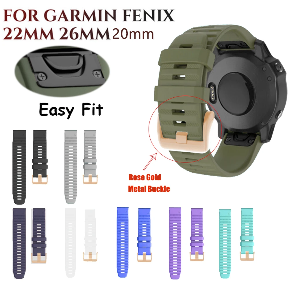 26 22 20 мм ремешок для часов Garmin Fenix 6X 6 6s 5 5S Plus 3 3HR Quick Release Silicone Easyfit наручных smartwatch |