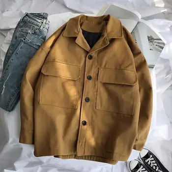 Spring Tops Cardigan Black Loose Coat Woman Safari Korean Student Bf Pocket Turn-Down Collar Cotton Jackets
Spring Tops Cardigan Black Loose Coat Woman Safari Korean Student Bf Pocket Turn-Down Collar Cotton Jackets