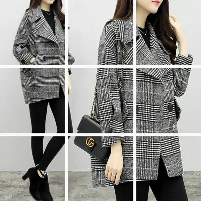 2019 Autumn And Winter New Style-Korean-style Thousands of Birds Loose Fashion Suit Collar Short Thin Woolen Jacket Women's Fash
2019 Autumn And Winter New Style-Korean-style Thousands of Birds Loose Fashion Suit Collar Short Thin Woolen Jacket Women's Fash