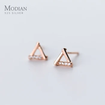 Modian 925 Sterling Silver Rose Gold Color Stud Earrings Fashion Small Cute Triangle Studs Ear For Women Party Fine Jewelry
Modian 925 Sterling Silver Rose Gold Color Stud Earrings Fashion Small Cute Triangle Studs Ear For Women Party Fine Jewelry