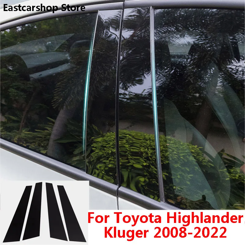 

For Toyota Highlander Kluger XU70 XU50 XU40 Car Middle Column PC Window Decoration B C Pillar Strip Sticker Accessorie 2008-2022