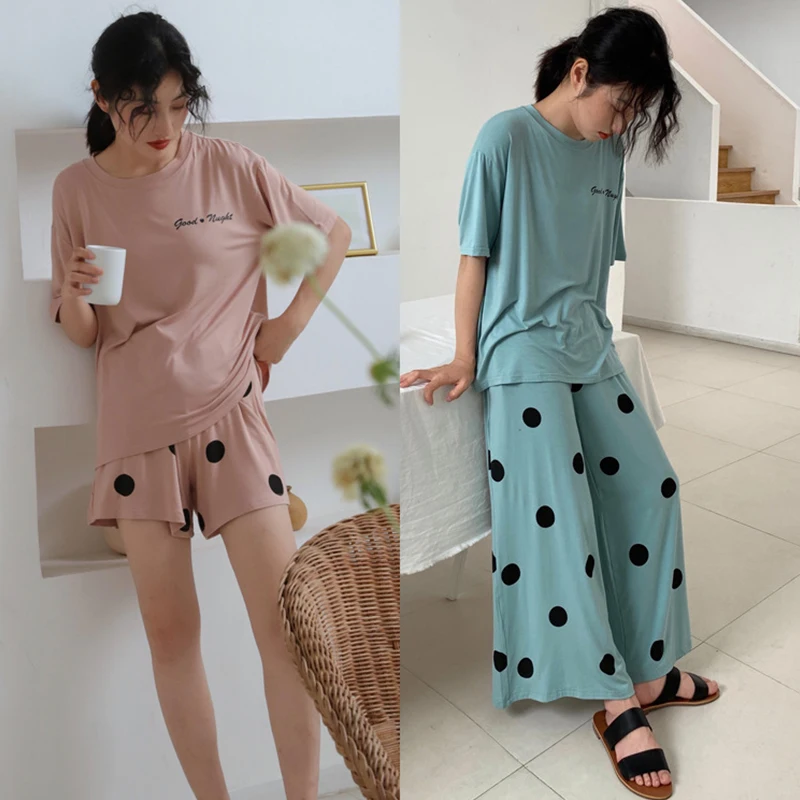 Pyjamas Women Korean Version Of Modal Point Pyjamas Three-piece Suite For Women In Spring And Summer Sleepwear Pijamas Women
Pyjamas Women Korean Version Of Modal Point Pyjamas Three-piece Suite For Women In Spring And Summer Sleepwear Pijamas Women
