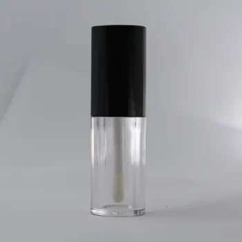 Spot 3ML round lip glaze bottle, transparent bottle body with black cover, white brush lip gloss packaging material 
Spot 3ML round lip glaze bottle, transparent bottle body with black cover, white brush lip gloss packaging material
